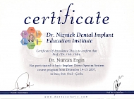Dr. Niznick Dental İmplant Eğitim Enstitüsü Sertifikası